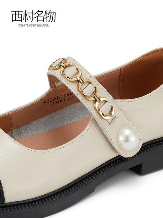 西村名物2022春季新款商场同款甜美玛丽珍鞋拼接女单鞋新款16961 商品图1