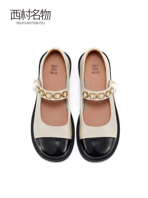 西村名物2022春季新款商场同款甜美玛丽珍鞋拼接女单鞋新款16961 商品图2