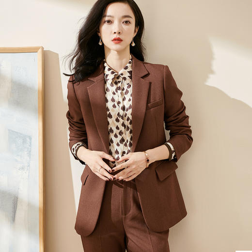 米思阳2026春季新款通勤休闲气质西装修身显瘦微弹长袖外套女0010 商品图2