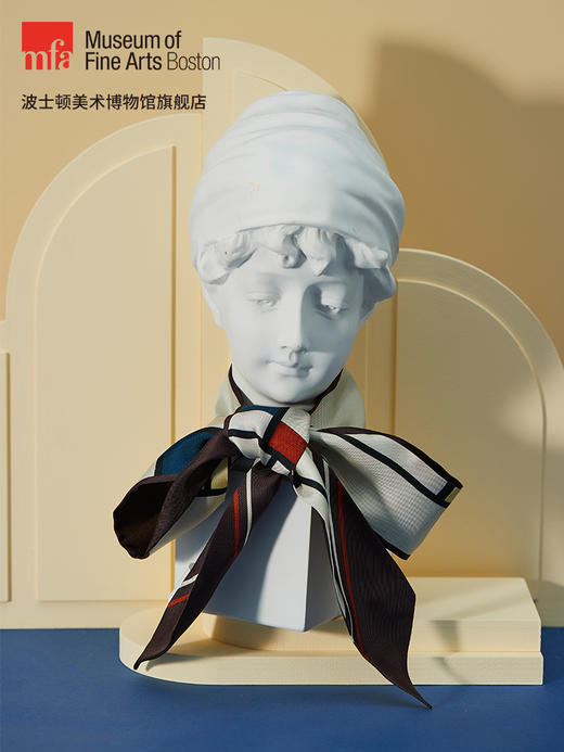 MFA波士顿美术博物馆蒙德里安丝巾创意礼品送女朋友生日新年礼物 商品图0