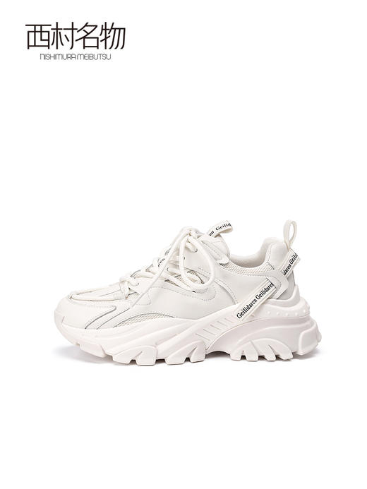 西村名物2022年春季新款时尚厚底老爹鞋女拼接透气网面运动X22AM18831 商品图1