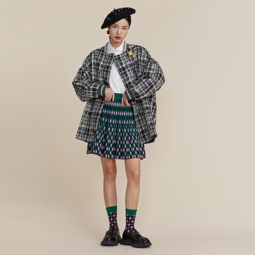 MIIDII谜底2022春款俏皮百褶裙洋气针织裙学院风毛线裙221MZ0347 商品图3