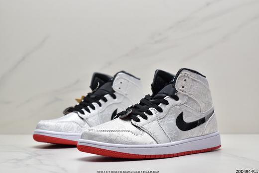 耐克乔丹CLOT x Air Jordan 1 Mid Fearless重磅联名白丝绸高帮休闲运动板鞋CU2804-100男女鞋 商品图3