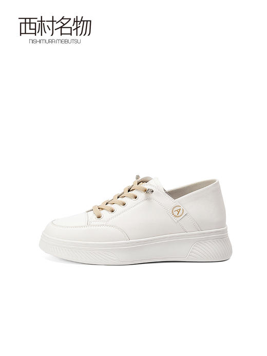 西村名物2022春季新款低跟平底鞋休闲百搭小白鞋女板鞋厚底X22AM16921 商品图1