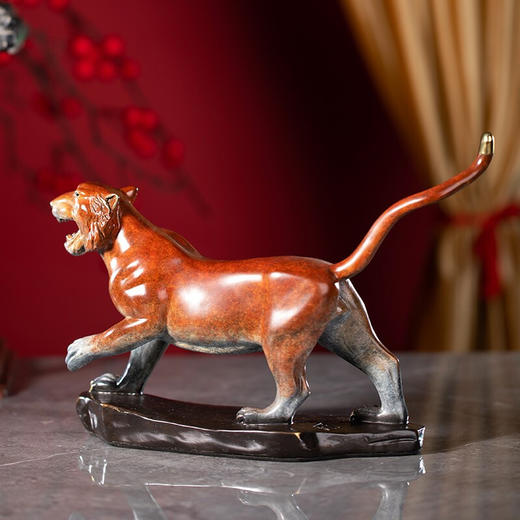 【6F】朱炳仁铜 十二生肖彩色金羊致祥铜雕羊摆件 家居工艺品办公桌摆件 金虎生威 商品图4