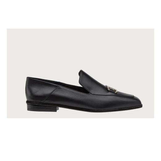 FERRAGAMO 菲拉格慕 GANCINI莫卡辛鞋 女士皮鞋 黑色 733041 商品图0