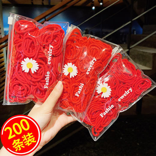 【新年红头绳 扎得紧不伤发】红头绳新年过年红色发绳皮筋儿童扎头发不伤发喜庆发圈女童宝宝女 商品图0