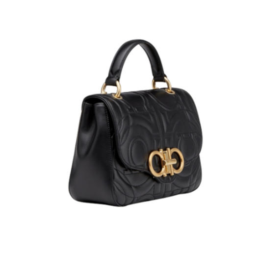 FERRAGAMO 菲拉格慕 GANCINI绗缝手提袋-小号 女提挎包 黑色 21 I281 732663 商品图1