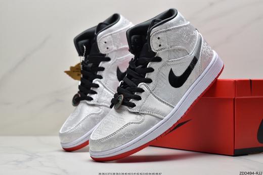 耐克乔丹CLOT x Air Jordan 1 Mid Fearless重磅联名白丝绸高帮休闲运动板鞋CU2804-100男女鞋 商品图7