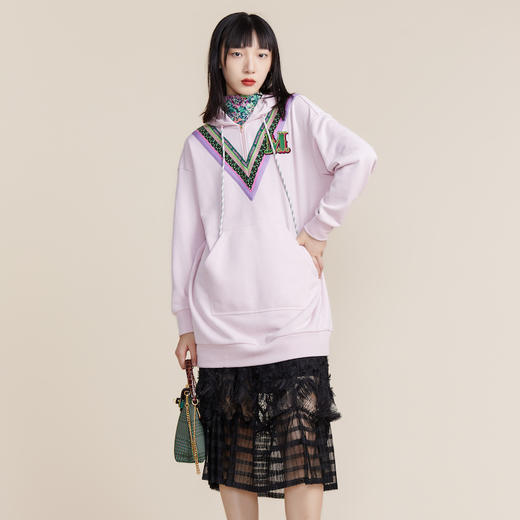 MIIDII谜底2022春新款时尚减龄休闲连帽卫衣连衣裙221ML0147 商品图1