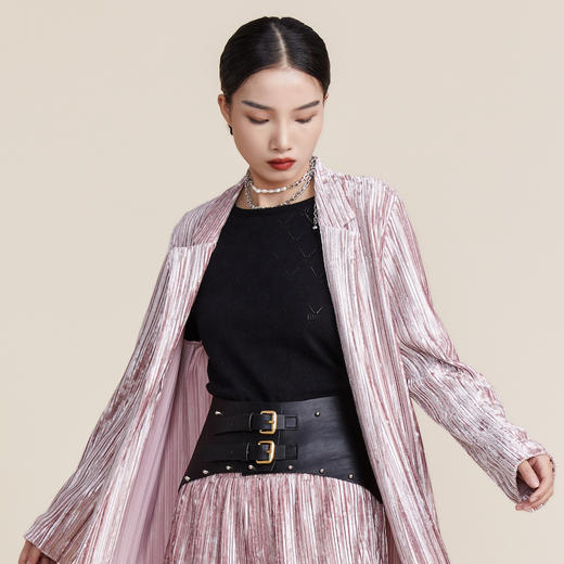 MIIDII谜底2022春新款简约合体舒适打底衫圆领针织衫女221MZ0356 商品图1