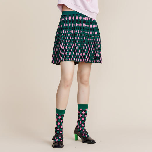 MIIDII谜底2022春款俏皮百褶裙洋气针织裙学院风毛线裙221MZ0347 商品图0