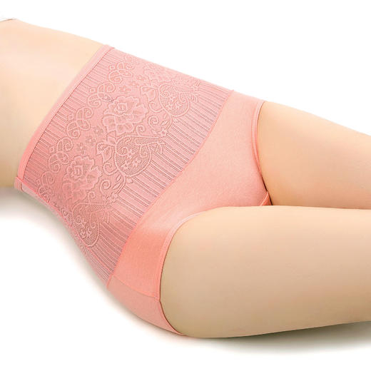 【 3条装】新款纯棉高腰提花玫瑰收腹提臀女士内裤 锁边蕾丝高腰纯棉内裤女 商品图8