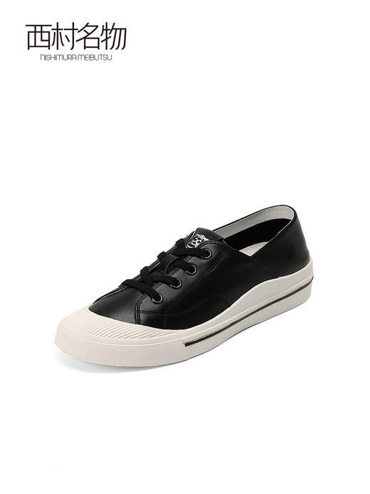 西村名物2022春季新款商场同款免系带学院风简约女休闲板鞋17281 商品图2