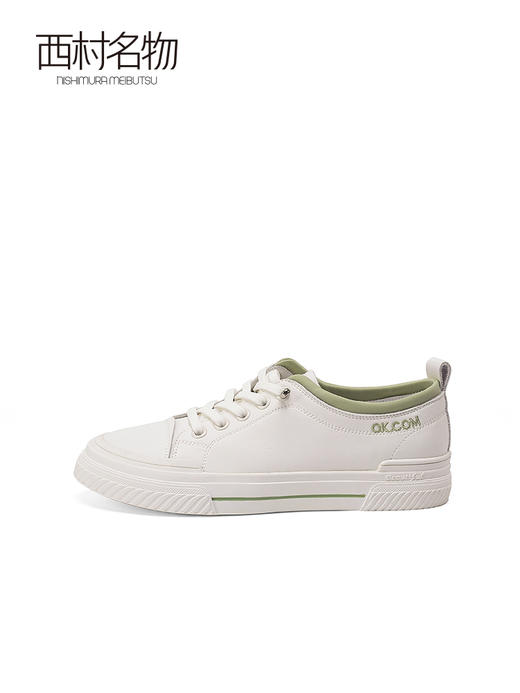 西村名物2022春季新款小白鞋女软底单鞋浅口百搭平底板鞋16871 商品图1