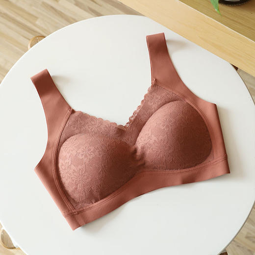 【买1送1】24H内衣 泰国乳胶无痕内衣女薄款无钢圈睡眠背心式小胸性感聚拢运动文胸罩 商品图9