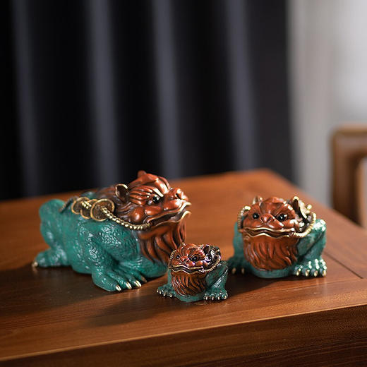 【6F】朱炳仁 铜 全铜摆件《金蟾含财》 铜雕家居工艺品 装饰品 客厅摆件礼 小（80*65*45mm） 商品图2