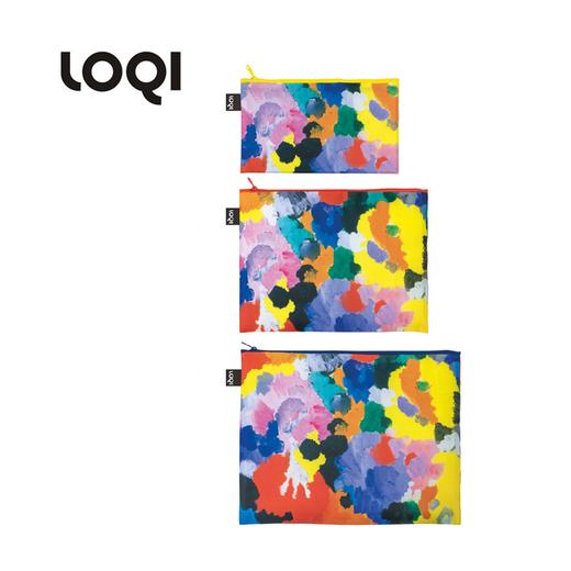 【收纳袋】德国LOQI 博物馆名画系列 环保收纳袋三件套 梵高星空 戴珍珠耳环的少女 蒙娜丽莎的微笑 文具数码配件收纳整理套包洗漱化妆防泼水潮流 商品图5