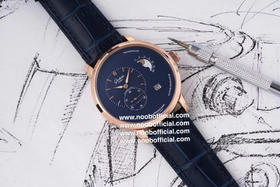 NOOB工厂最有“德味儿”的腕表———格拉苏蒂原创90偏心大日历月相，订制机芯的双跳大日历显示，日期显示的个位和十位并不在同一个日期圈上，有两个独立的显示盘，采用双模组设计