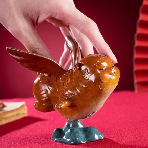 【6F】朱炳仁铜 小小飞虎创意招财虎年生肖家居小摆件萌虎摆件吉祥物装饰礼品 小飞虎 商品图2