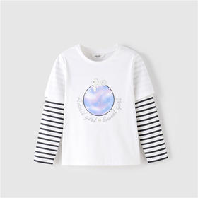 安奈儿女童圆领长袖针织衫ag211630