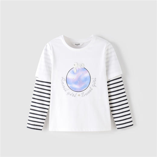 安奈儿女童圆领长袖针织衫ag211630 商品图0