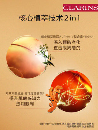 Clarins/娇韵诗娇韵诗双萃焕活眼部精华眼霜淡化细纹紧致滋润20ML 商品图5