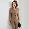 卡其色西装套装女冬气质女神范酒店经理工作服高端职业装正装西服 商品缩略图0