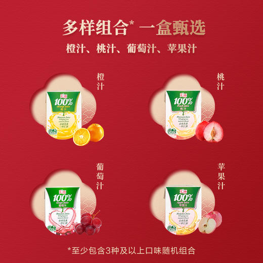汇源果汁200ml*12盒 国风礼盒 饮料 整箱 口味随机 送礼 过年 年货 包邮 商品图2