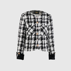 可拆卸袖多扣装饰外套