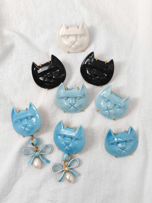 北京仓丨ANDRES GALLARDO-Cat Face Med-柴郡猫脸 耳钉［西班牙设计师］ 商品图7