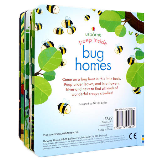 偷偷看里面系列 虫穴 英文原版 Peep Inside Bug Homes 儿童昆虫科普 自然世界 洞洞书 纸板翻翻书 英文版英语启蒙学习书籍 商品图1