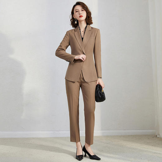 卡其色西装套装女冬气质女神范酒店经理工作服高端职业装正装西服 商品图3