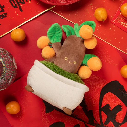 博物文创 金桔树毛绒仿真盆景摆件大吉大利新年春节礼物 商品图2