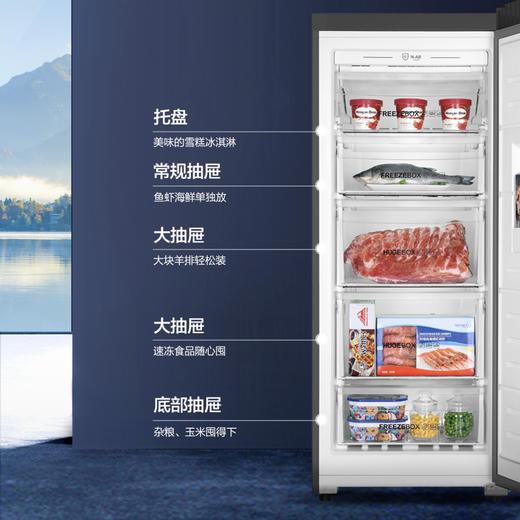 海尔（Haier）立式冷柜BD-192WGHS9B8深海蓝 商品图1