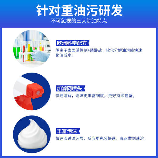 mootaa重油污清洁剂550ml泡沫清洗剂家用厨房强力去重油污净除油 商品图1