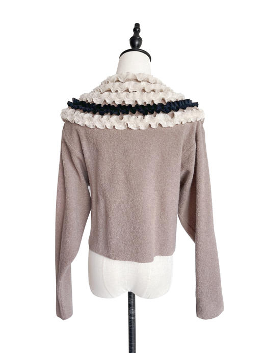 TYNVIE 多花边装饰不对称短款开衫 商品图2