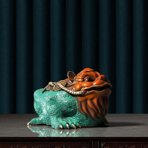 【6F】朱炳仁 铜 全铜摆件《金蟾含财》 铜雕家居工艺品 装饰品 客厅摆件礼 小（80*65*45mm） 商品图4