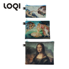【收纳袋】德国LOQI 博物馆名画系列 环保收纳袋三件套 梵高星空 戴珍珠耳环的少女 蒙娜丽莎的微笑 文具数码配件收纳整理套包洗漱化妆防泼水潮流 商品缩略图1