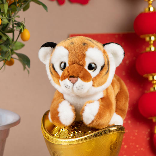 博物文创 发财小虎毛绒玩偶生肖虎年新年春节创意礼物宠物围脖 商品图4