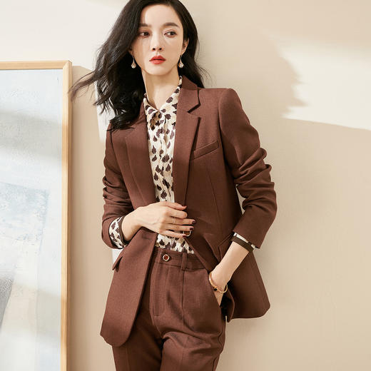 米思阳2026春季新款通勤休闲气质西装修身显瘦微弹长袖外套女0010 商品图0