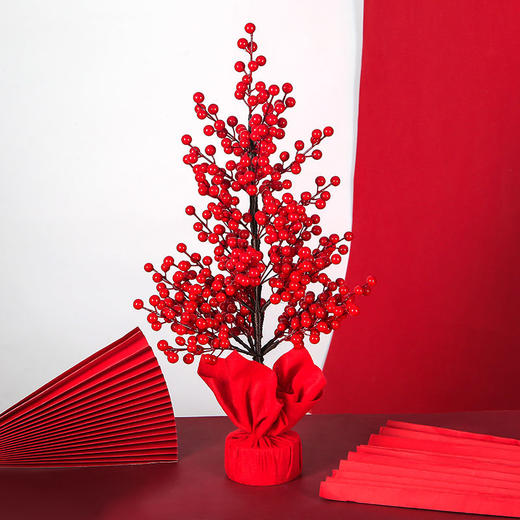 发财树红果聚财树新年装饰乔迁新居客厅商城店铺开业摆件婚庆布置 商品图3