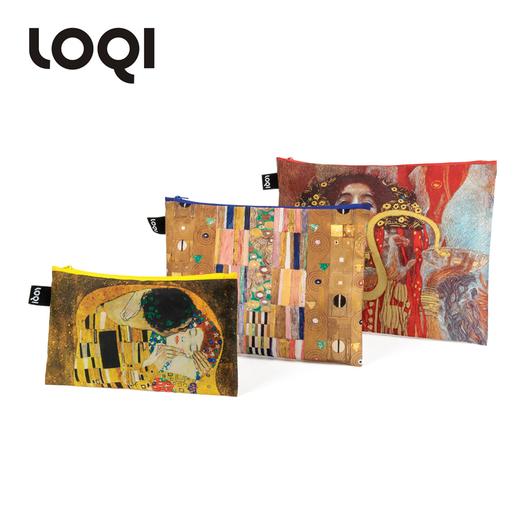 【收纳袋】德国LOQI 博物馆名画系列 环保收纳袋三件套 梵高星空 戴珍珠耳环的少女 蒙娜丽莎的微笑 文具数码配件收纳整理套包洗漱化妆防泼水潮流 商品图8