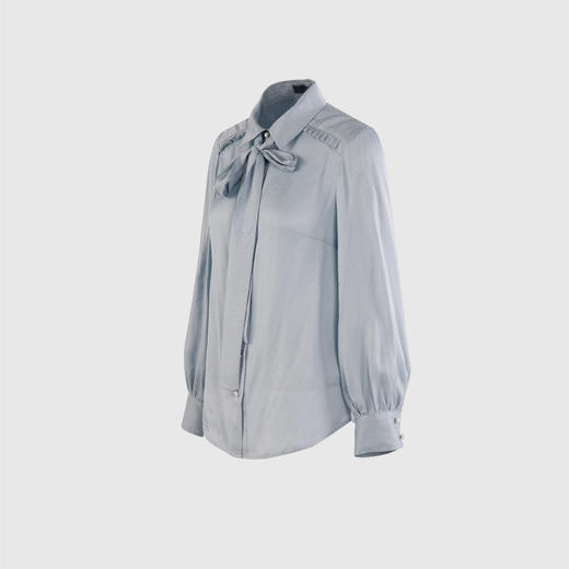 肩捏遮袖松紧长袖衬衣 商品图1