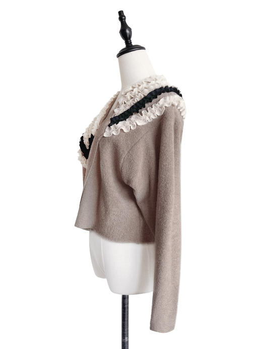 TYNVIE 多花边装饰不对称短款开衫 商品图1