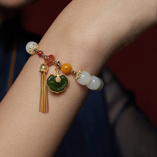 【银饰复古气质和田玉手链】宫典国潮  小众中国风奢华气质创意配饰 商品图2