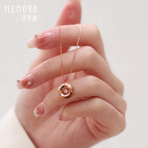 【积分抵值】MEMORA诗普琳时光印记系列时光之心玫瑰18K金钻石项链时光之心灵动套链DN048801、DN0488 商品图2