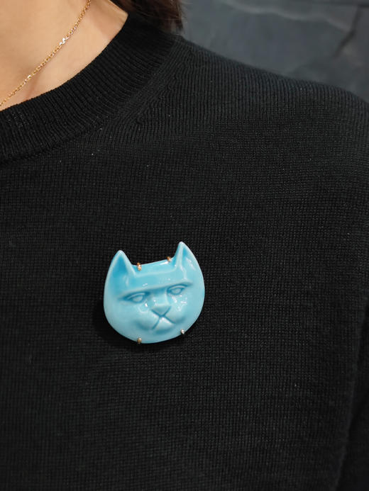 北京仓丨ANDRES GALLARDO-MEOW-柴郡猫脸 胸针［西班牙设计师］ 商品图5