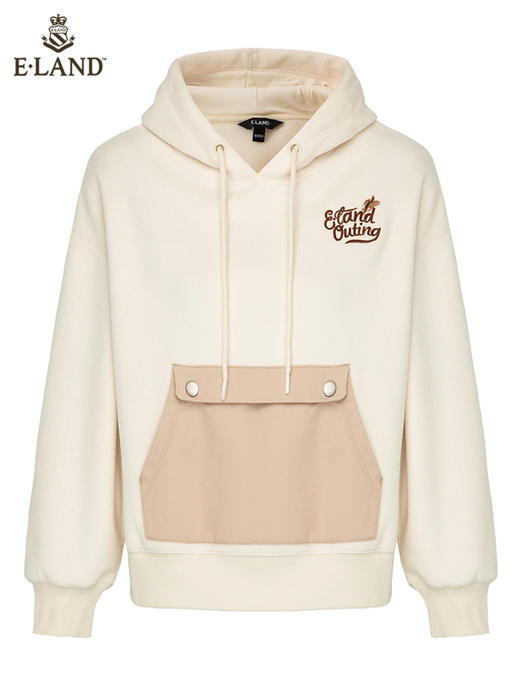 ELAND衣恋2022新款温柔短款小个子连帽加绒加厚宽松卫衣女EEMTB4VC2M 商品图3