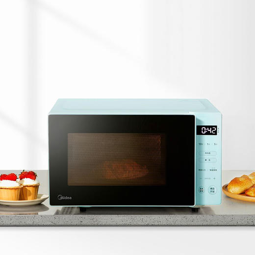 美的（Midea）家用平板加热微波炉 20L 一键解冻 简易操作 微波杀菌 5档活力 PM2012 商品图0